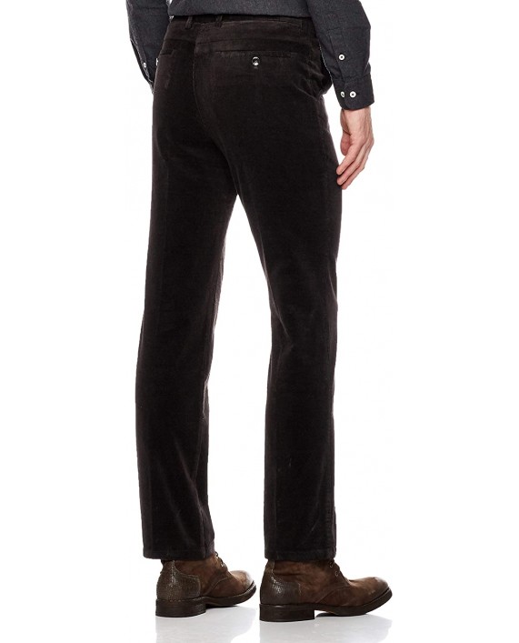Trimthread Men's Casual Stretch Corduroy Straight Leg Flat-Front Dress Pant