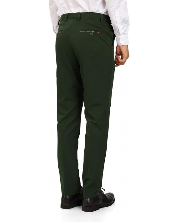 WULFUL Men's Stretch Dress Pants Slim Fit Skinny Suit Pants at Men’s Clothing store