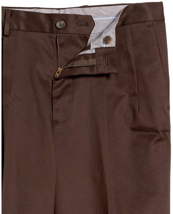 Brand - Buttoned Down Men's Relaxed Fit Pleated Non-Iron Dress Chino Pant Brown 32W x 28L