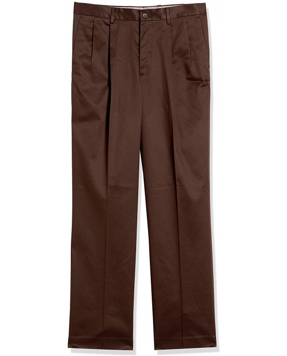Brand - Buttoned Down Men's Relaxed Fit Pleated Non-Iron Dress Chino Pant Brown 32W x 28L