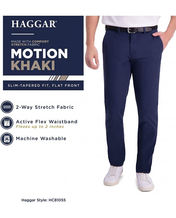 Haggar Men's Motion Khaki Slim-Tapered Casual Pant at Men’s Clothing store