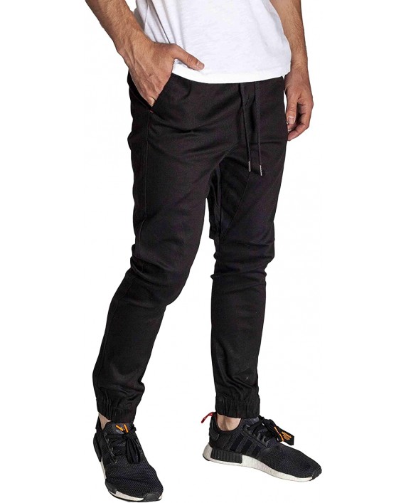 KDNK Men's Jogger Fit Stretch Twill Elastic Waist and Leg Drop Crotch Pants at Men’s Clothing store