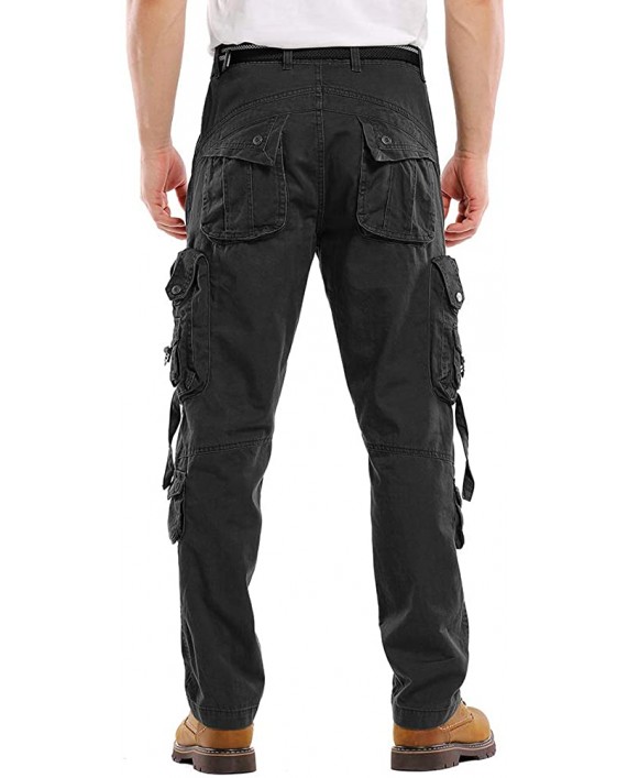 KOCTHOMY Casual Men's Pant Slim Fit Multi Pocket Sling Decoration Cargo Pants at Men’s Clothing store