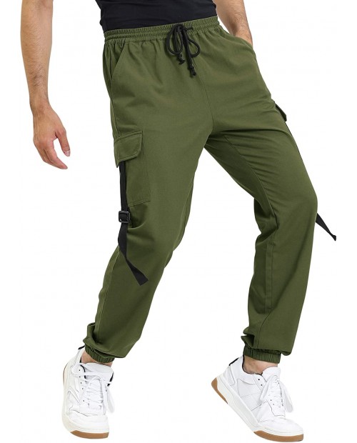 Lars Amadeus Men's Slim Fit Drawstring Elastic Waist Cargo Work Pants Jogger Sweatpants at  Men’s Clothing store