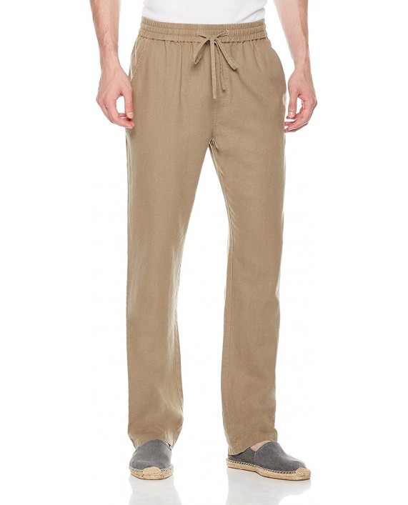 Ross&Freckle Men's Breathable Drawstring Casual Comfy Long Pants for Vacation Or Daily Wearing