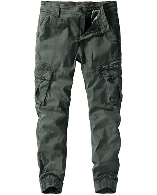 utcoco Mens Casual Slim-Fit Washed Pockets Cotton Stretchy Twill Military Jogger Pant at  Men’s Clothing store
