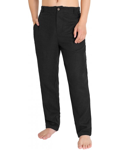 Weintee Men's Relaxed Fit Linen Pants Beach Pants at  Men’s Clothing store