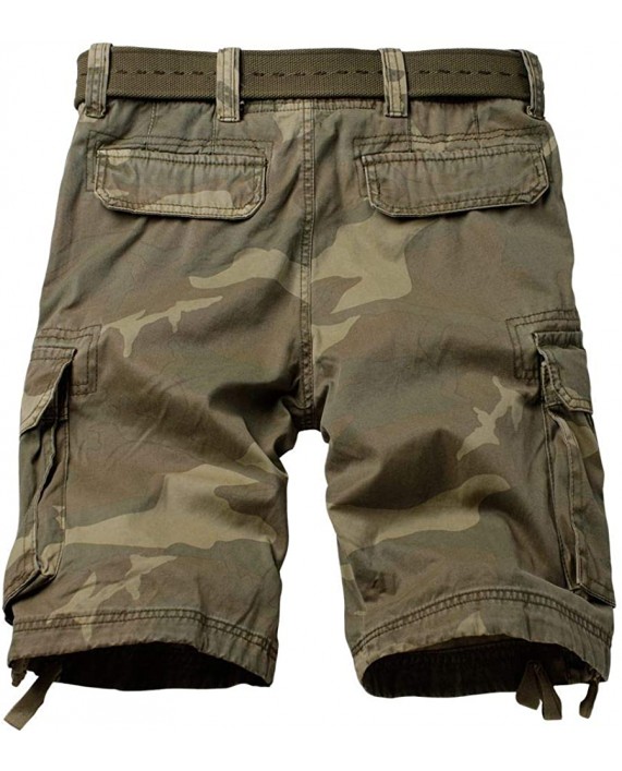 AKARMY Men's Casual Multi Pocket Outdoor Camouflage Shorts Twill Camo Cargo Shorts |