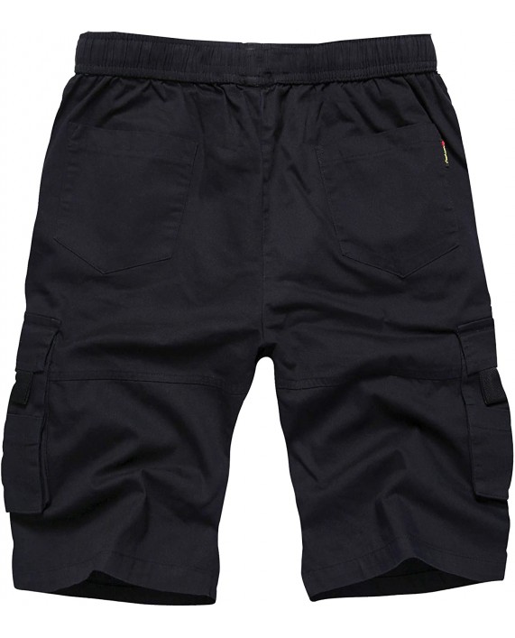 APTRO Cotton Cargo Shorts Elastic Waistband Relaxed Fit Summer Casual Shorts with Drawstring |