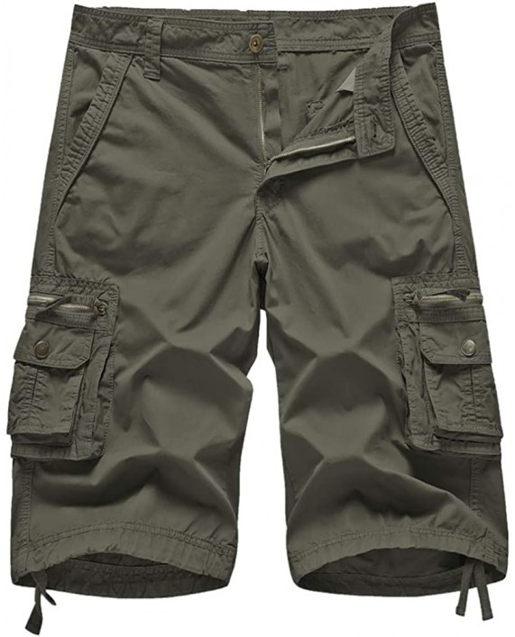 DOBOLY Men’s Cargo Shorts with Multi Pockets Twill Cotton Work Shorts Stretch Hiking Shorts |
