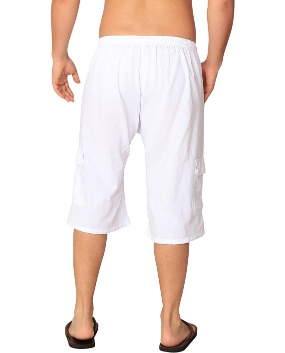 Men's Cotton Cargo Below The Knee Shorts Capri Men Pants Cotton Yoga Capris |