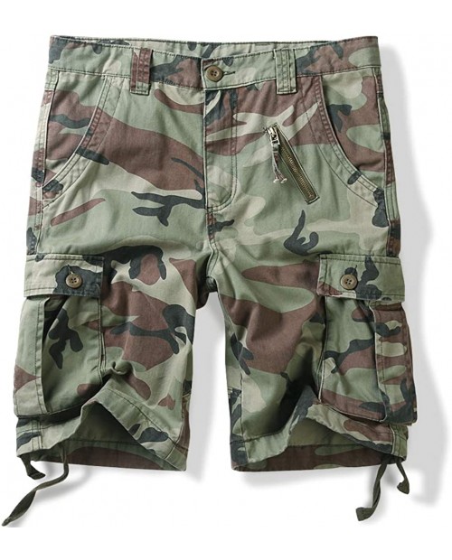 OCHENTA Men's Military Camo Cargo Shorts 6 Pockets Casual Work Outdoor Wear |