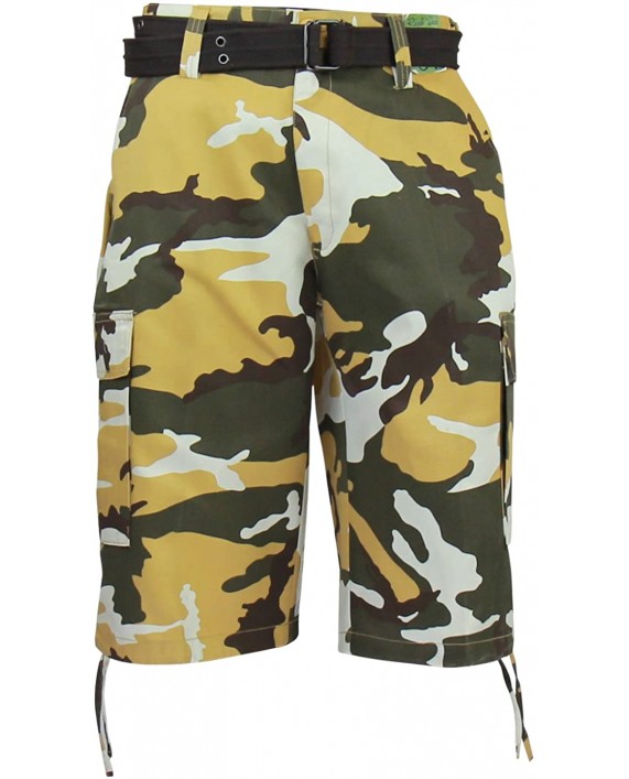 Regal Wear Mens Camouflage Cargo Shorts with Belt |