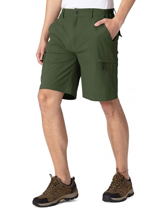 TBMPOY Men's Stretchy Cargo Hiking Shorts Quick Dry Lightweight Zipper Pockets for Camping Climbing Travel