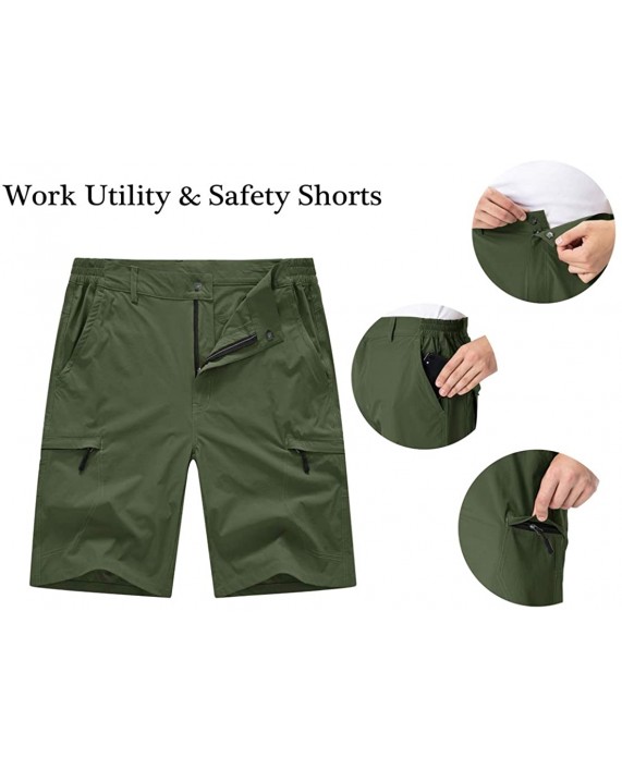 TBMPOY Men's Stretchy Cargo Hiking Shorts Quick Dry Lightweight Zipper Pockets for Camping Climbing Travel