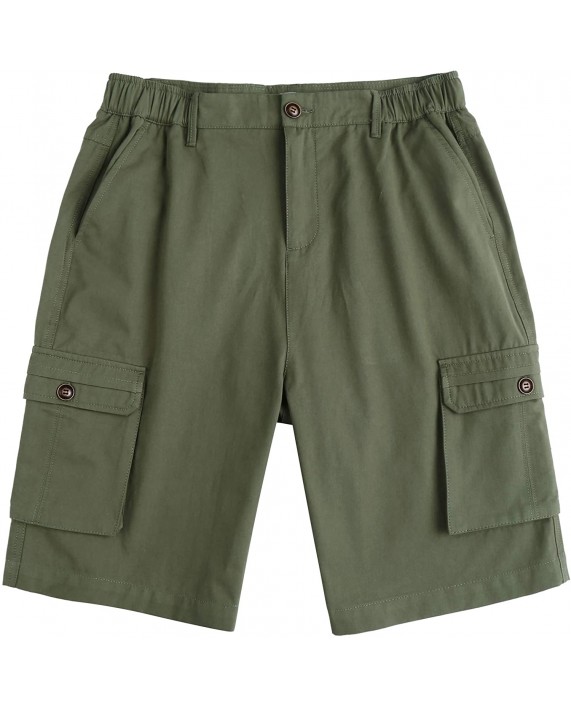 Tinkwell Men's Relaxed Fit Cargo Shorts Elastic Waist Big Pockets Classic Casual Work Short