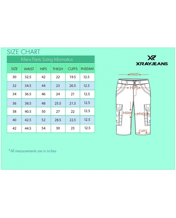 X RAY Mens Tactical Bermuda Cargo Shorts Camo and Solid Colors 12.5 Inseam Knee Length Classic Fit Multi Pocket |