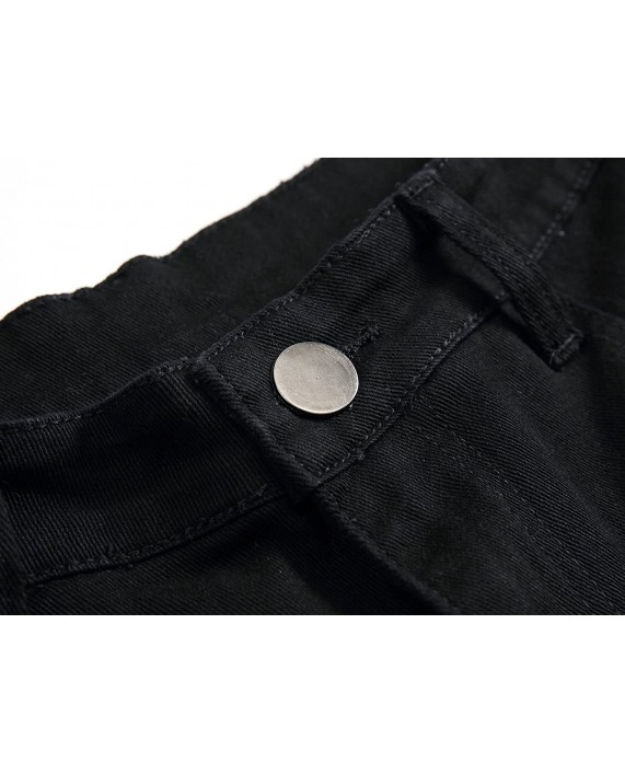 chouyatou Men's Cool Stylish Wrinkle Performance Slim Ripped Denim Shorts at Men’s Clothing store