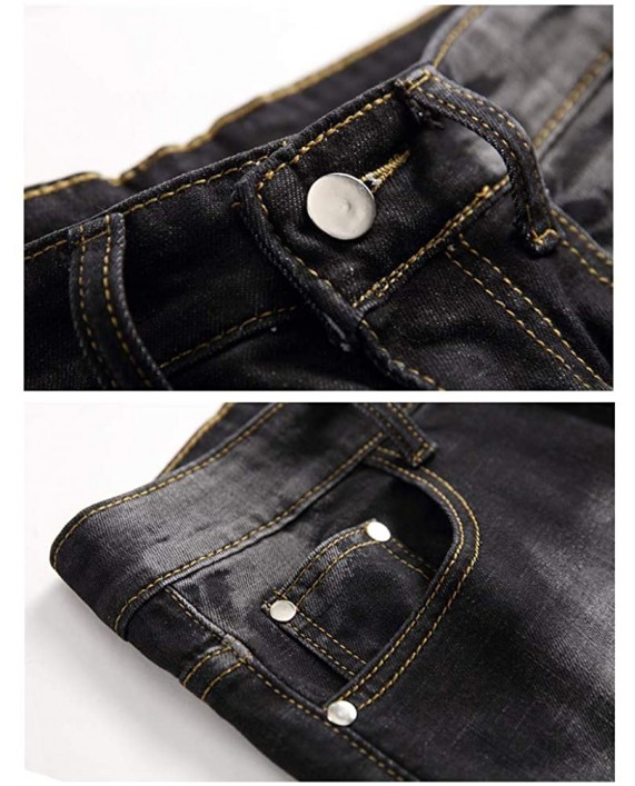 Cofouen Men's Ripped Short Jeans Casual Slim Fit Denim Shorts Summer Distressed Jean Pants at Men’s Clothing store