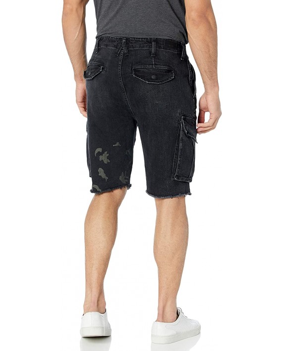 HUDSON Jeans Men's Cut Cargo Short Denim Black Camo 38 at Men’s Clothing store