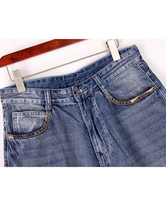 IKIIO Men's Casual Carpenter Work Denim Jeans Shorts Hip Hop Cargo Short with 5 Pockets at Men’s Clothing store