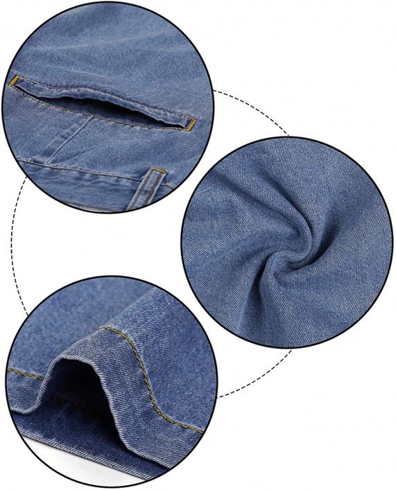 Lars Amadeus Men's Short Jeans Straight Fit Big Pockets Casual Cotton Cargo Denim Shorts at Men’s Clothing store