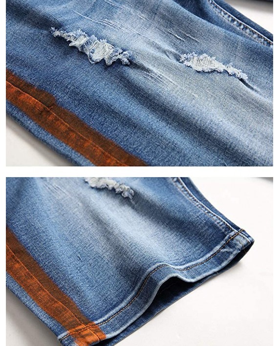 Litteking Men's Distressed Jean Shorts Casual Ripped Denim Shorts Button up Summer Shorts with Pockets at Men’s Clothing store