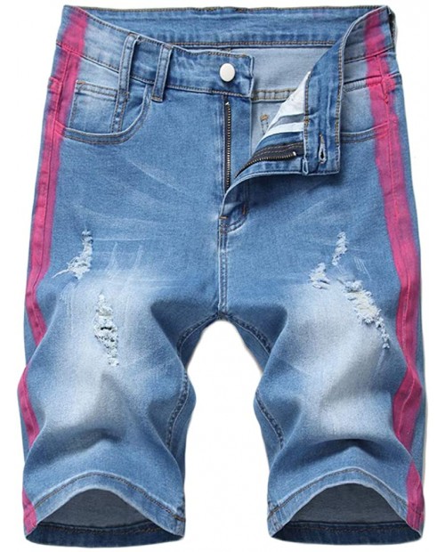 Litteking Men's Distressed Jean Shorts Casual Ripped Denim Shorts Button up Summer Shorts with Pockets at  Men’s Clothing store