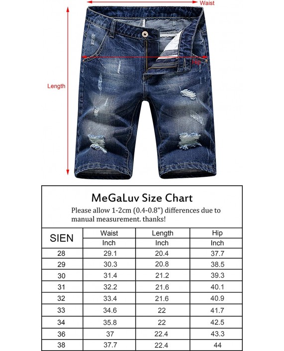 Men's Denim Shorts Jeans Pants 5 Pocket Casual Ripped Distressed Slim Fit for Men at Men’s Clothing store