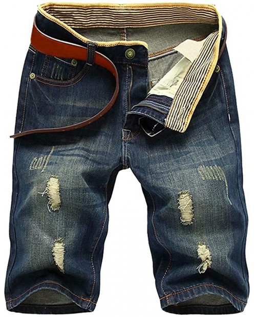 QZH.DUAO Men's Ripped Denim Shorts & Jeans at Men’s Clothing store