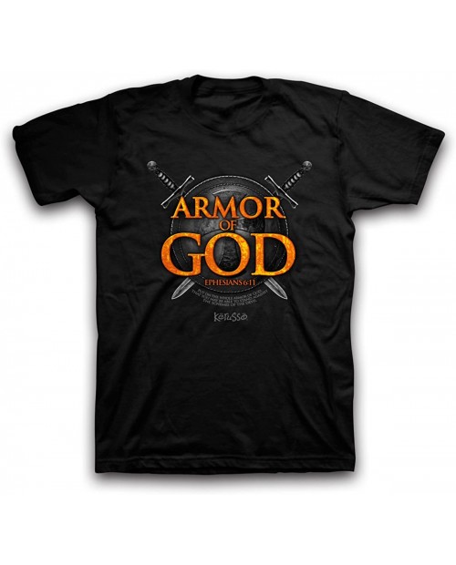 Armor of God Christian T-Shirt Large Black |