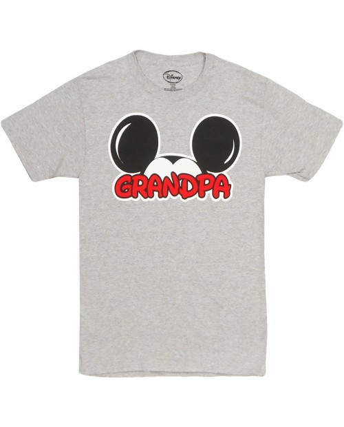 Disney Adults Mickey Mouse Grandpa Fan Grey X-Large T-Shirt