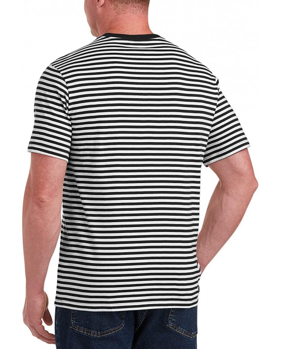 Essentials Men's Big & Tall Short-Sleeve Stripe Crew T-Shirt fit by DXL Black White 5XLT