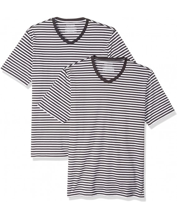 Essentials Men's Slim-fit Short-Sleeve Stripe V-Neck T-Shirts
