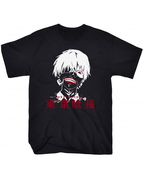 Faiwvhe Men's Tokyo Ghoul T-Shirt Kaneki Anime Graphic Unisex Tee Shirts