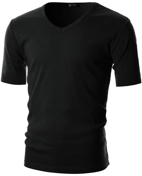 GIVON Mens Slim Fit ComfortSoft Cotton Short Sleeve Lightweight V Neck T-Shirt |