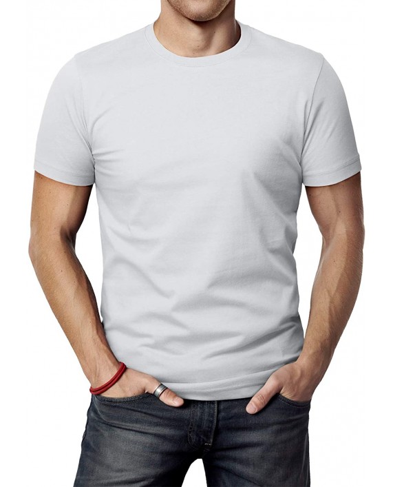 H2H Men's Casual Slim Fit T-Shirt Cotton Blended 3-Pack Short Long Sleeve |