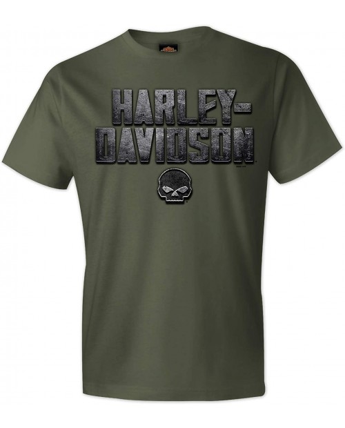 Harley-Davidson Military - Men's Fatigue Green Skull Graphic T-Shirt - USAG Wiesbaden | G Dash |
