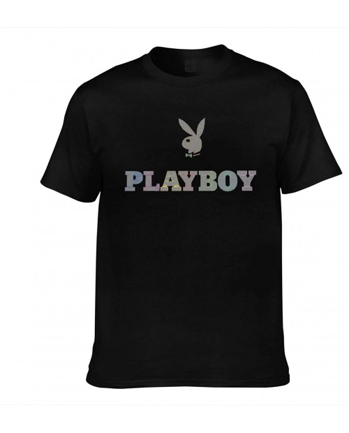 Hxuedan Men's Playboy Cool Tee Black |