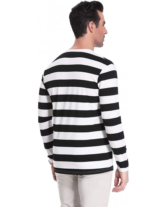 iClosam Mens Long Sleeve Basic Striped Shirt Crew Neck T-Shirt