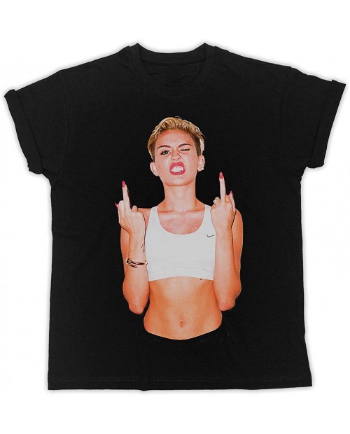 JAMZZY TEE Miley Cyrus Finger up Funny Gift Designer Unisex T-Shirt |