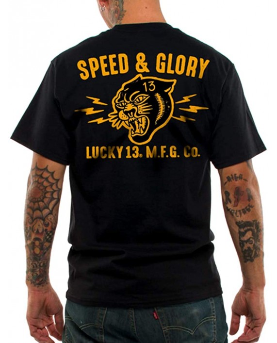 Lucky 13 Men's Panther Head T-Shirt Black