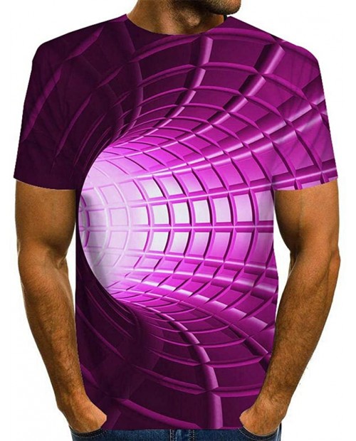 Men's Graphic Optical Illusion T-Shirt Print Short Sleeve Daily Tops Basic Exaggerated Round Neck |