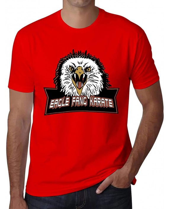 Pimalico Eagle Fang Karate T Shirt Men's Short Sleeve Retro Shirt Cobra Kai Cotton T-Shirt