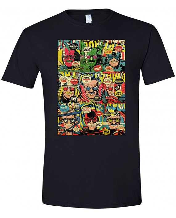 T Shirt Jerks - Stan Lee Comic Book Cover Collage Rip Stan Lee Hulk Captain America Thor Doctor Strange Spiderman