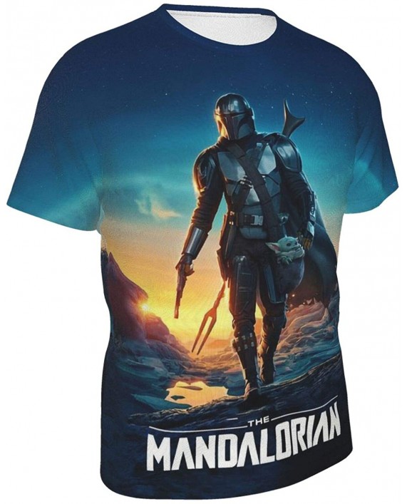 The Mandalorian T Shirt Mens 3D Printing Crew Neck Short Sleeve Tee Shirt Tops for Womens |