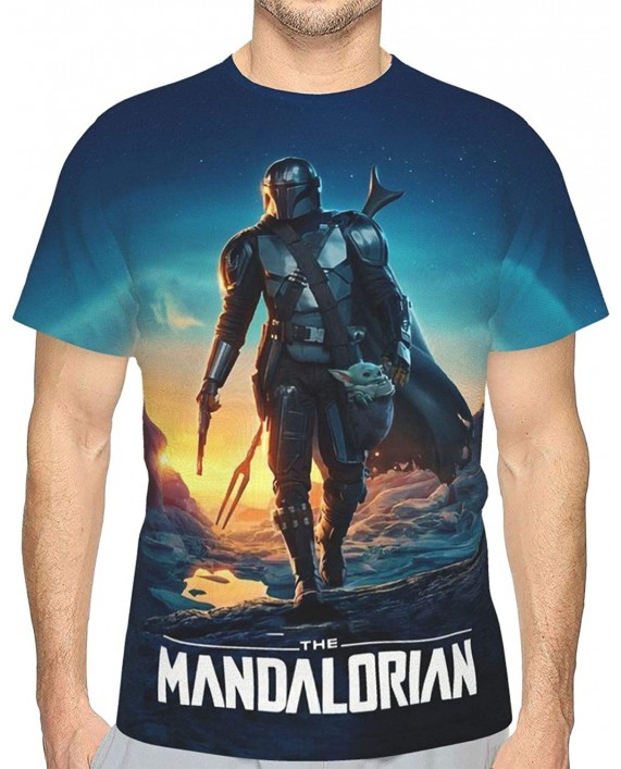 The Mandalorian T Shirt Mens 3D Printing Crew Neck Short Sleeve Tee Shirt Tops for Womens |