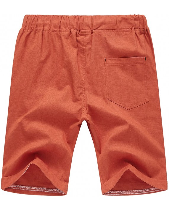 Aiyino Men's Linen Casual Classic Fit Short Summer Beach Shorts at Men’s Clothing store
