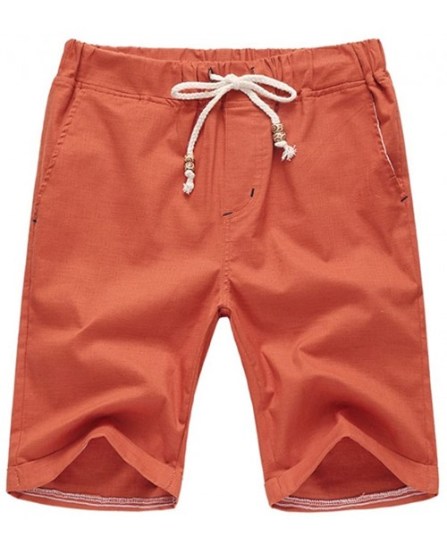 Aiyino Men's Linen Casual Classic Fit Short Summer Beach Shorts at Men’s Clothing store