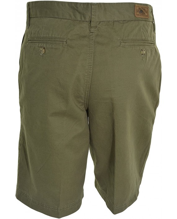 Boston Traders Brushed Twill Flat Front Shorts 32 Olive at Men’s Clothing store